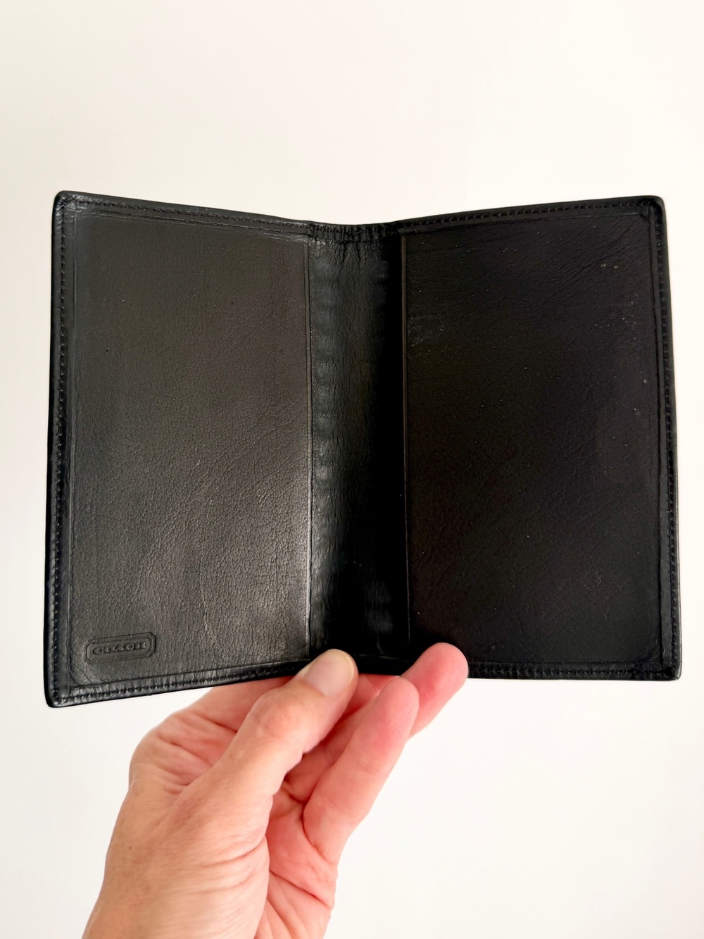 Coach Leather Card Wallet Black Leather